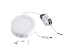 VYLARA Luminária de teto LED redonda de 6 W com luz quente para montagem em superfície