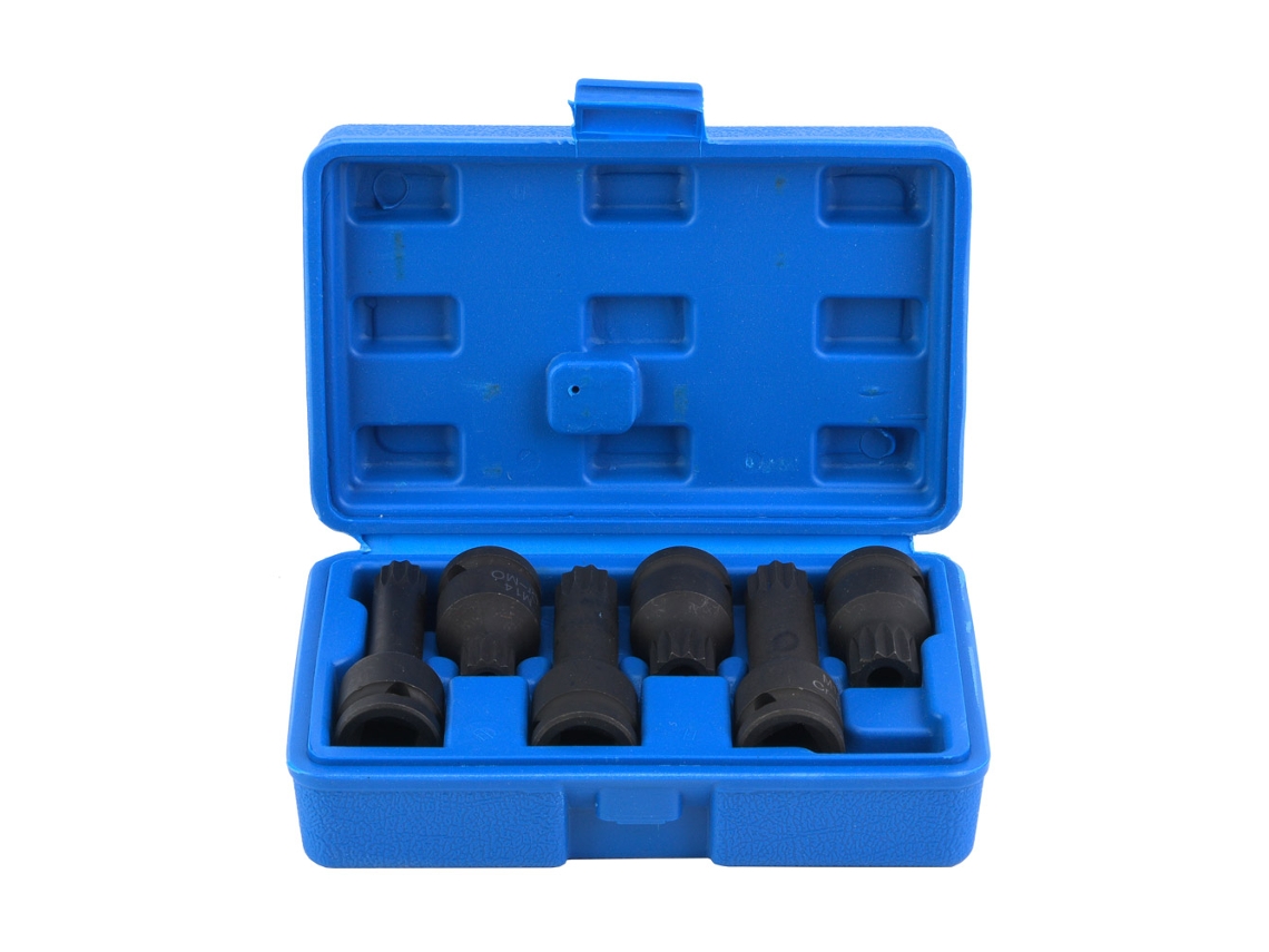 6 Pçs Adaptador De Soquete Neumático Aço Cr-mo 1/2 M14 M16 M18 Conjunto Soquete De Ar