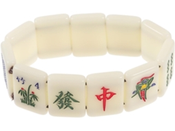 Pulseira Exclusiva Com Peças De Mahjong, Acessório Elástico Para Mulheres E Homens, Presente Criativo Para