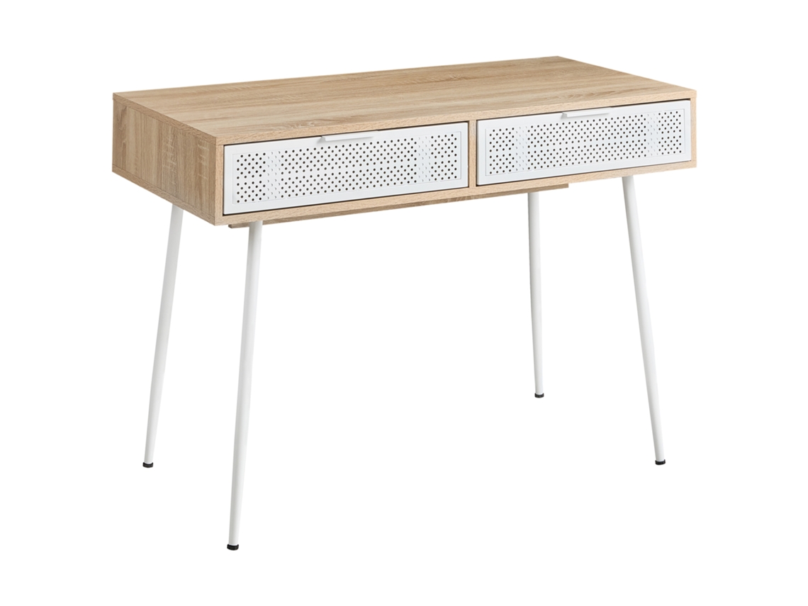 Escritorio Beliani Chula De Tablero De Partículas Blanco 110x52x76