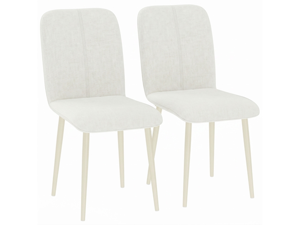 Conjunto De 2 Cadeiras De Jantar Modernas Com Assento Estofado E Design Elegante