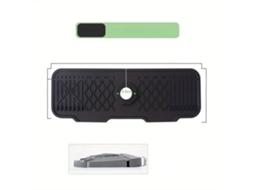 Parte De Um Ralo Pia Grande Com Inclinação 5° Para Autolimpeza, Feito De Silicone Antiderrapante, Mede 42, 9 Cm X 12, 7 Cm() Preto
