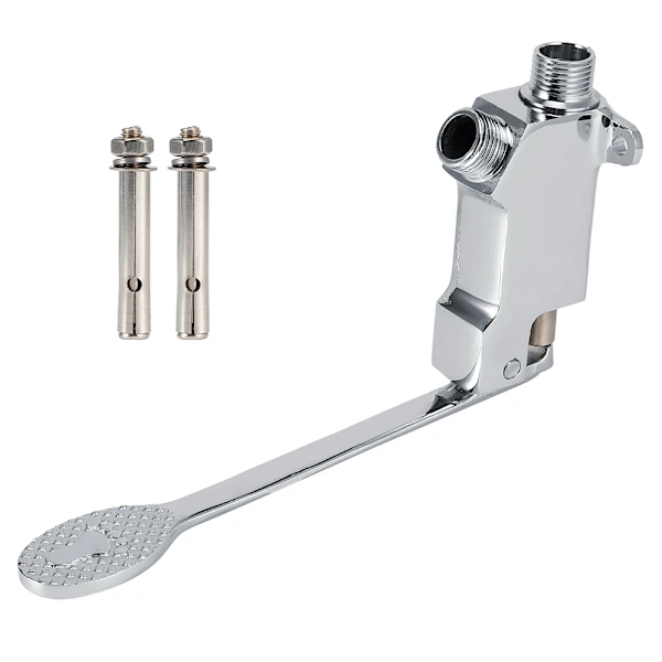 Válvula De Pedal Cobre Para Torneira Banheiro, Montada No Chão Co Aquaforge