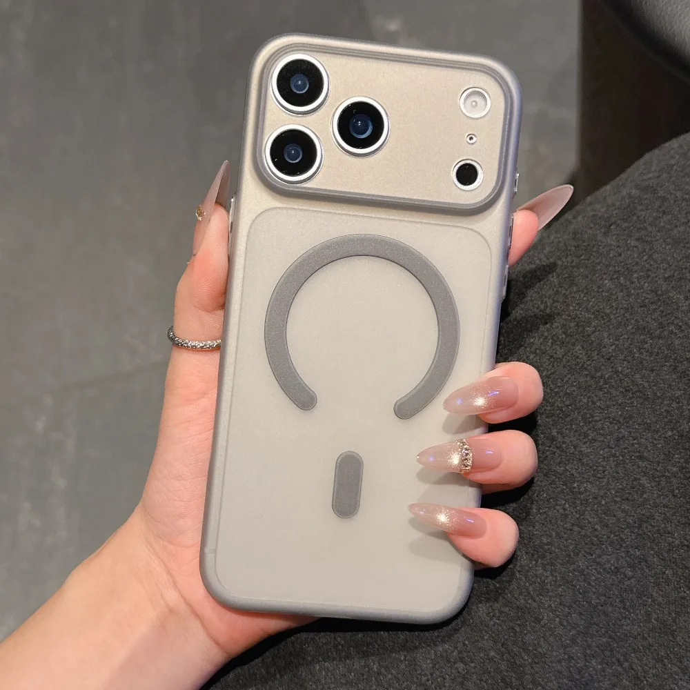 (cinza, Iphone 15 Plus) Caso De Telefone Fosco Fino E Leve Para Iphone, Suporte Magsafe Magnetic Suction