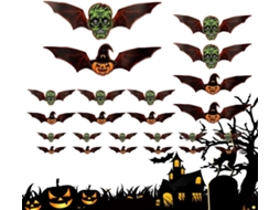 Conjunto de 24 Adesivos Morcego 3d Que Brilham no Escuro para o Halloween Ambientes Internos como Casa Quarto Sala Estar VAYOTOY