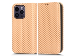 Capa Para Iphone 15 Pro Pele Sintética Magnética Bege