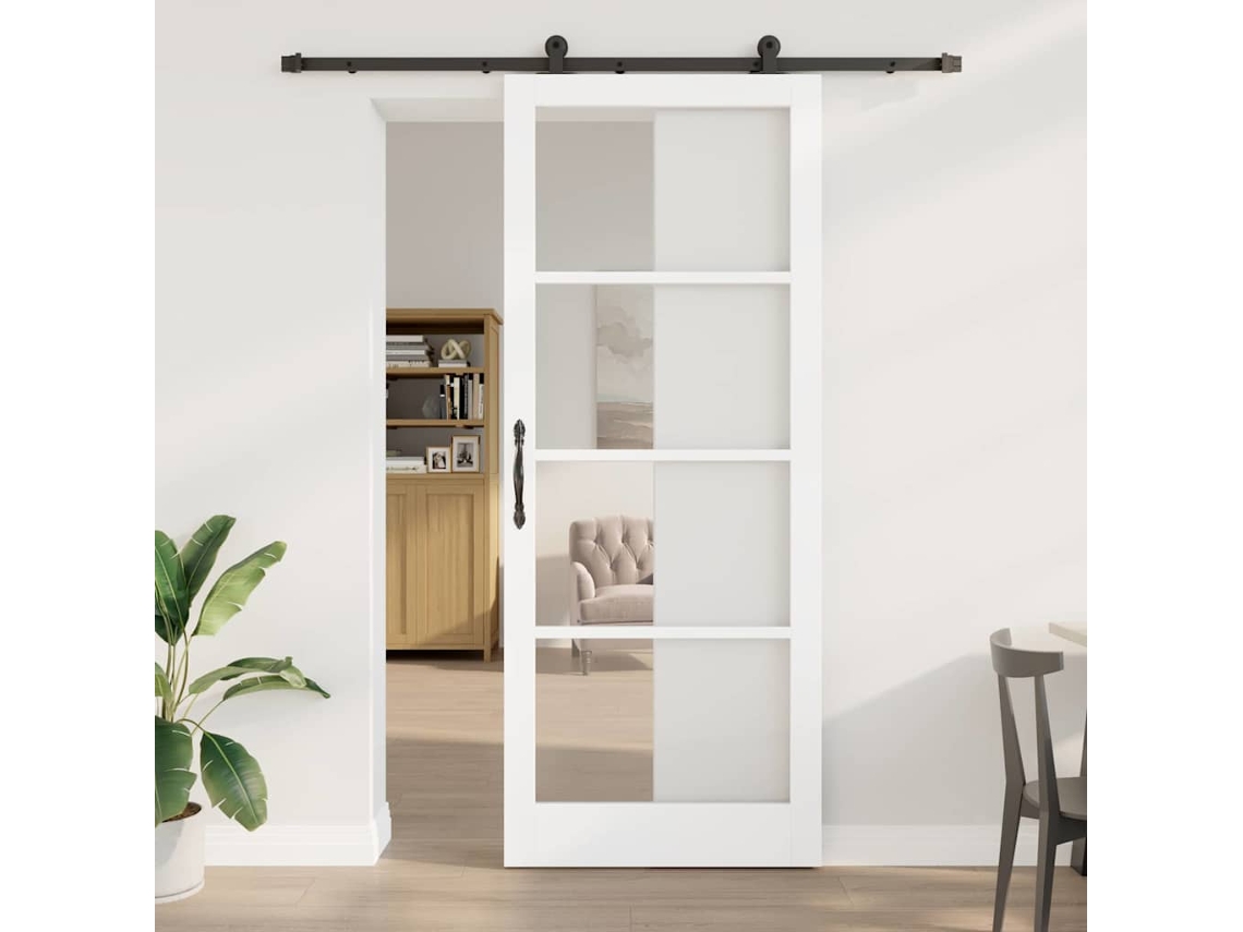 Vidaxl Porta Deslizante Orkdal 93 X 232 Cm Branco E Preto