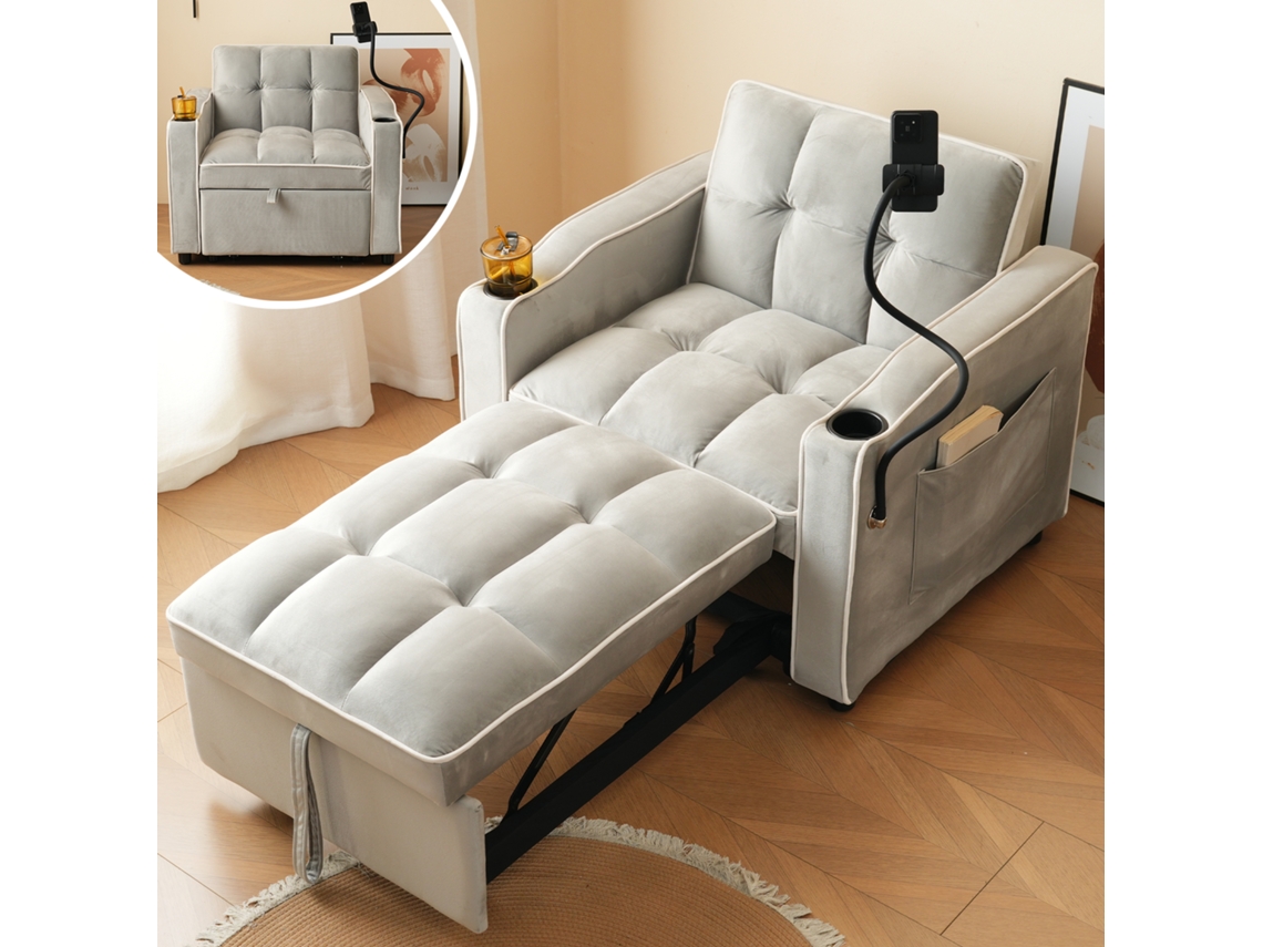 Cama 3-em-1 (réplica) 83x167x76cm, Porta-copos, Suporte Celular. Cs