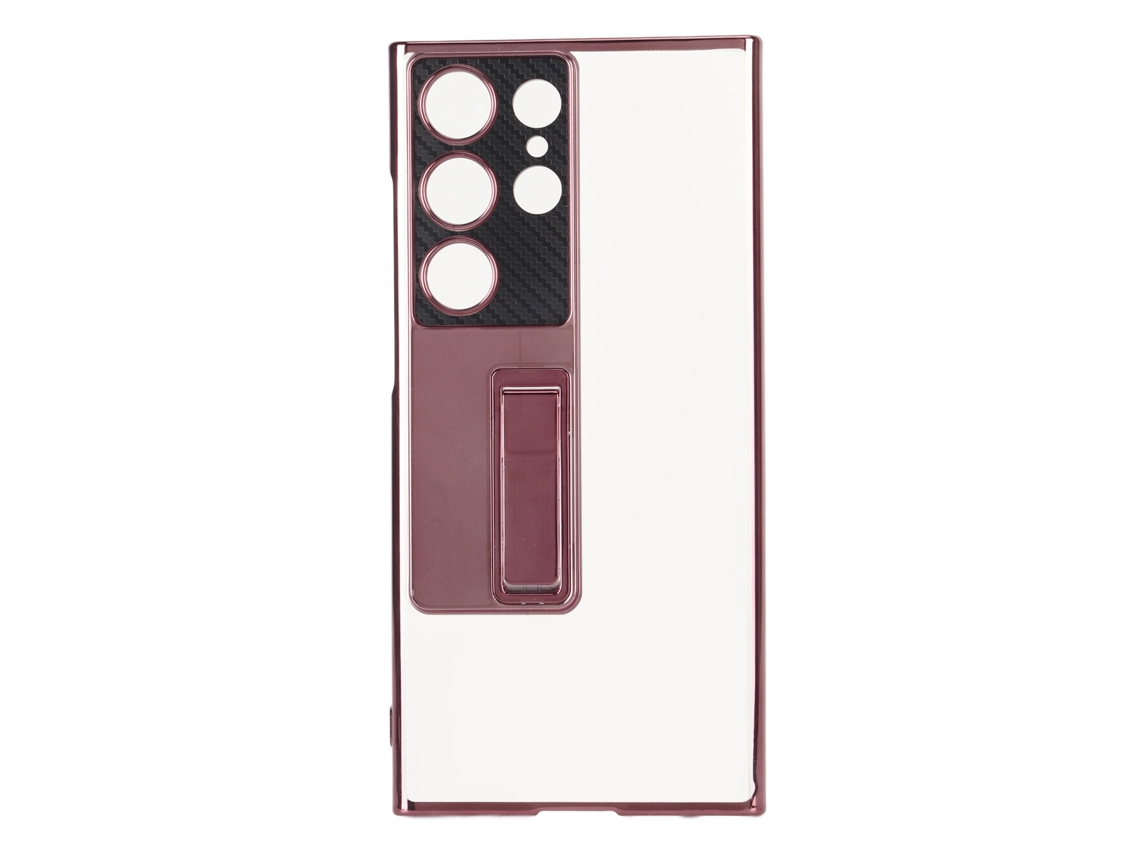 Aetheria capa de Telefone Eletroplatada Transparente com Suporte para S23 Ultra Resistente a Impactos