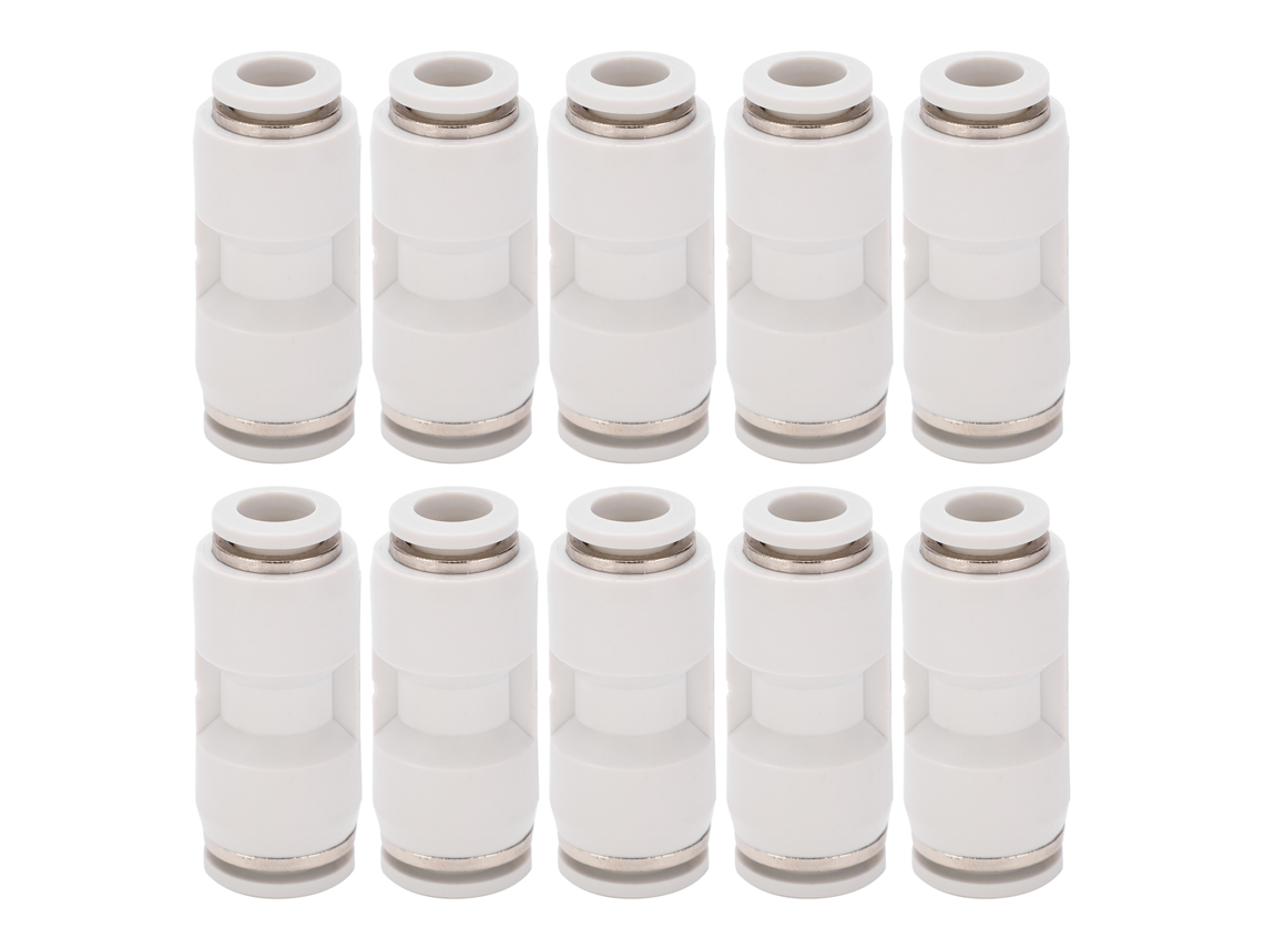 10 Peças Conector Redutor Retangular Rápido Mangueira Ar Neumático Fundo Pg12-8 Branco
