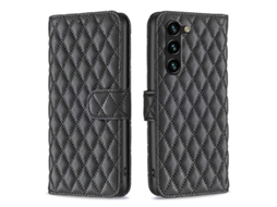 Capa Tipo Carteira Flip Em Couro Com Estampa De Diamante Para Samsung Galaxy S23+ 5g