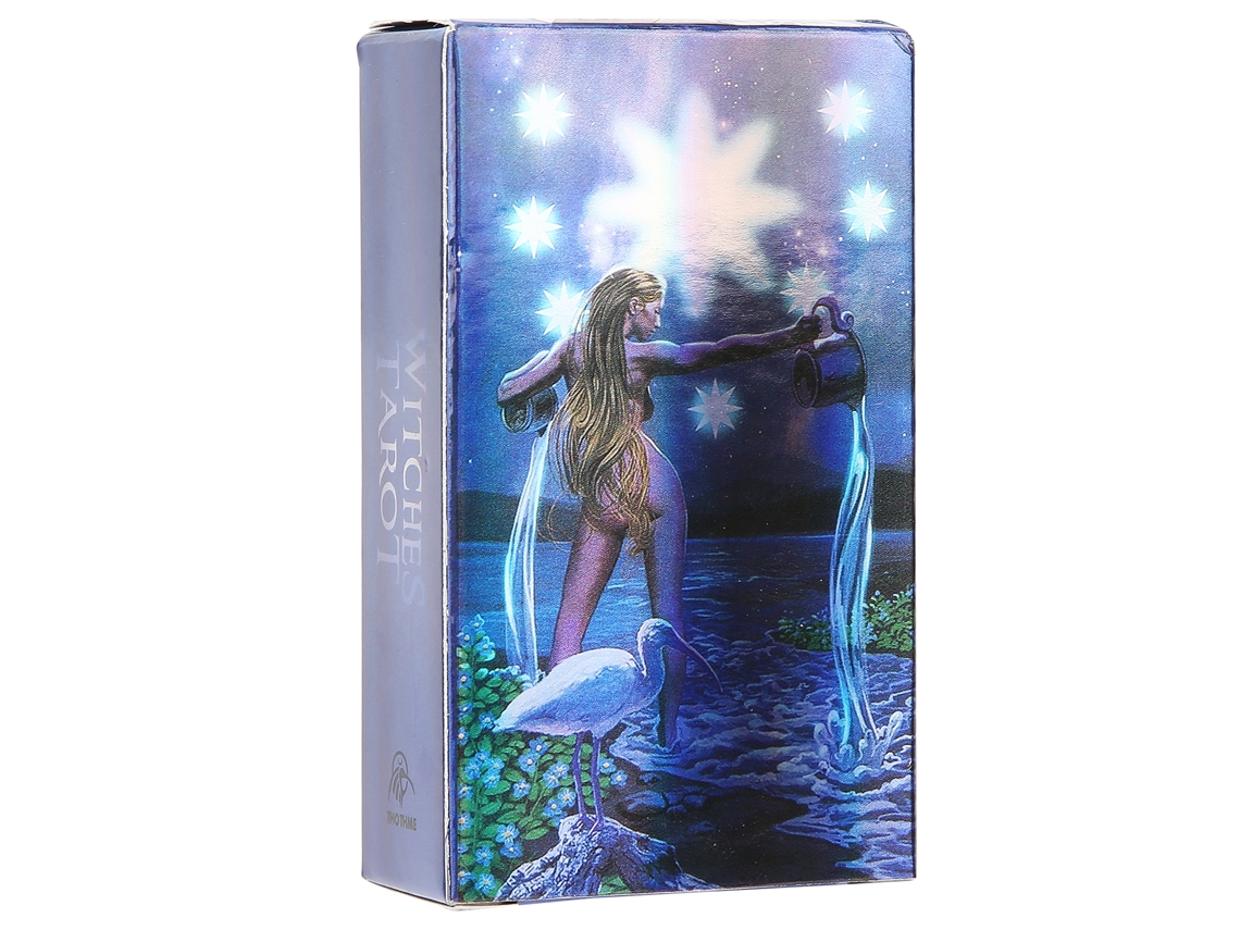 Mali baralho de Tarot de Bruxa com Papel Holográfico Brilhante para Divinação e Jogo Interativo