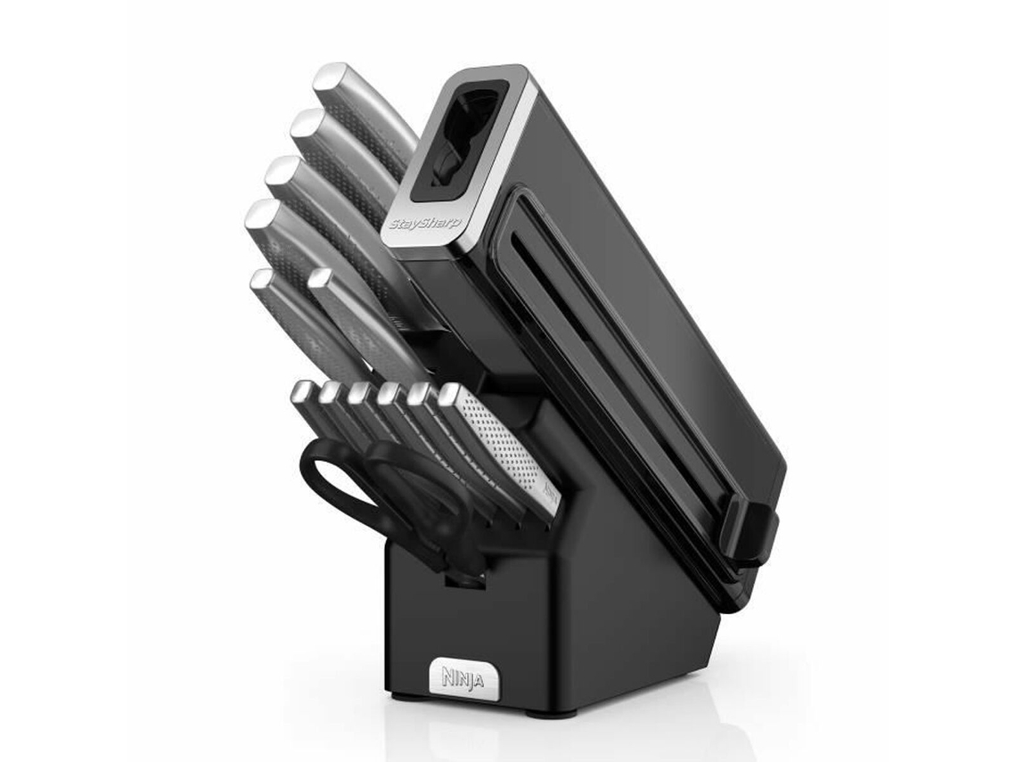 Conjunto De Facas para Cozinha Ninja Aço Madeira Aço Inoxidável 14 Partes (12 Unidades)