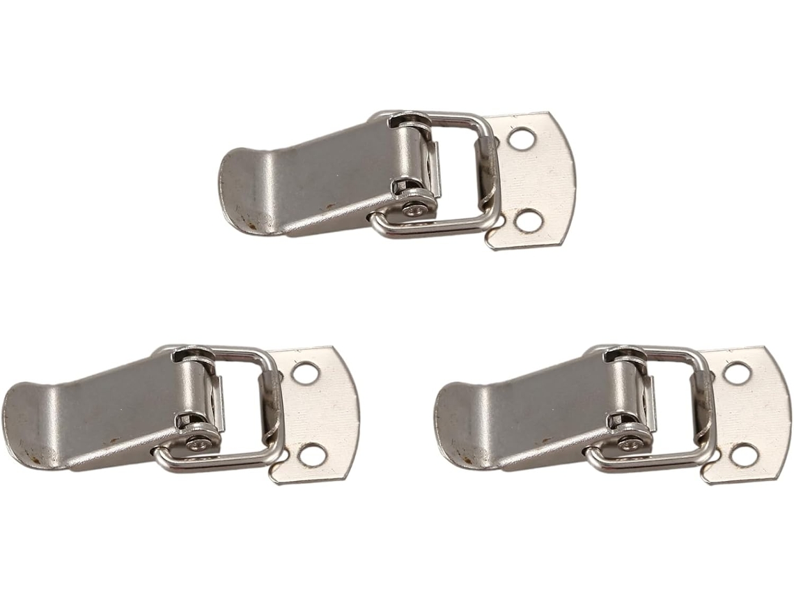 3x Fecho De Alternância De Metal Prateado, Trava De Fivela Direita, 4 Cm (1,6 Polegadas)