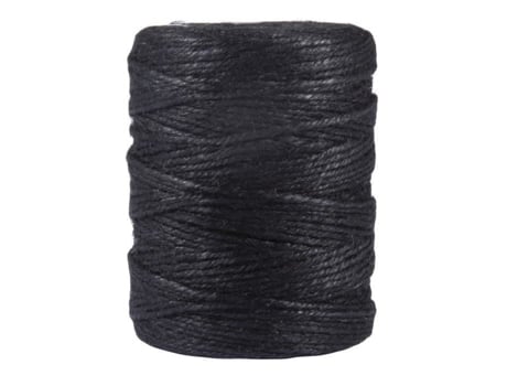 Linha de juta, 3 vezes, 3,5mm ø, preta, carretel de 280m cor