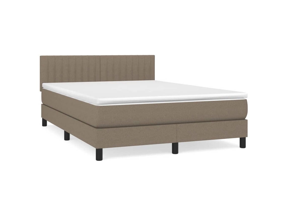 Box Spring Bed, Box Spring Beds Vidaxl Cinzento-acastanhado Tecido (140 X 190 Cm)