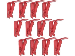 24 Prendedores De Pano De Plástico Grampos De Mesa Vermelhos Slowmoose