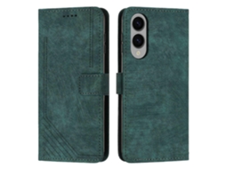 Capa De Couro Com Padrão Listrado E Cordão Longo Para Samsung Galaxy S25 Edge 5g