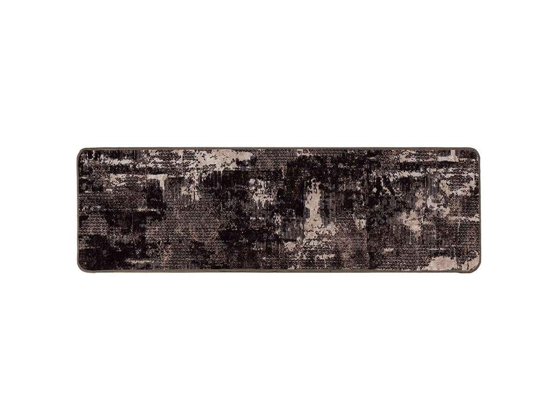 Conjunto 1 Tapete Runner Vidaxl Preto Poliéster (100 X 450 Cm)