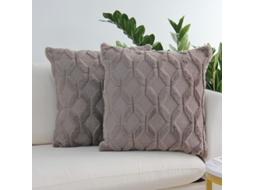 2026 funda de Almofada Lana Pelo Suave Decorativa de Lujo Con Cremallera Invisible 18x18 Pulgadas Gris Oscuro Paquete de 2