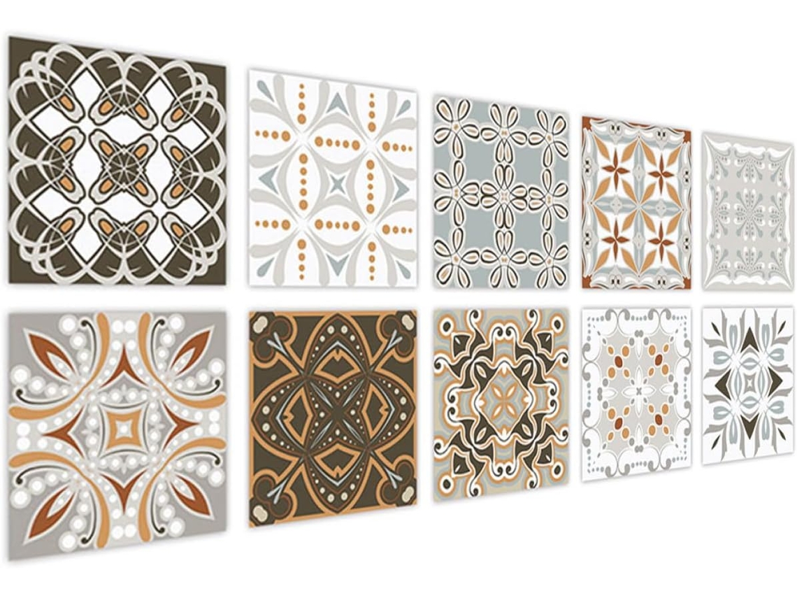 Conjunto De 10 Adesivos Decorativos Removíveis Para Azulejos.