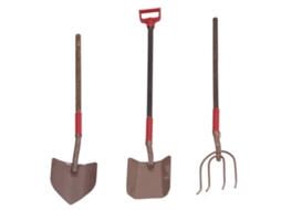 Primerox ferramentas de Jardim em Miniatura 3pcs para Casinha de Bonecas 1:12 Acessórios de Jardinagem Marrom