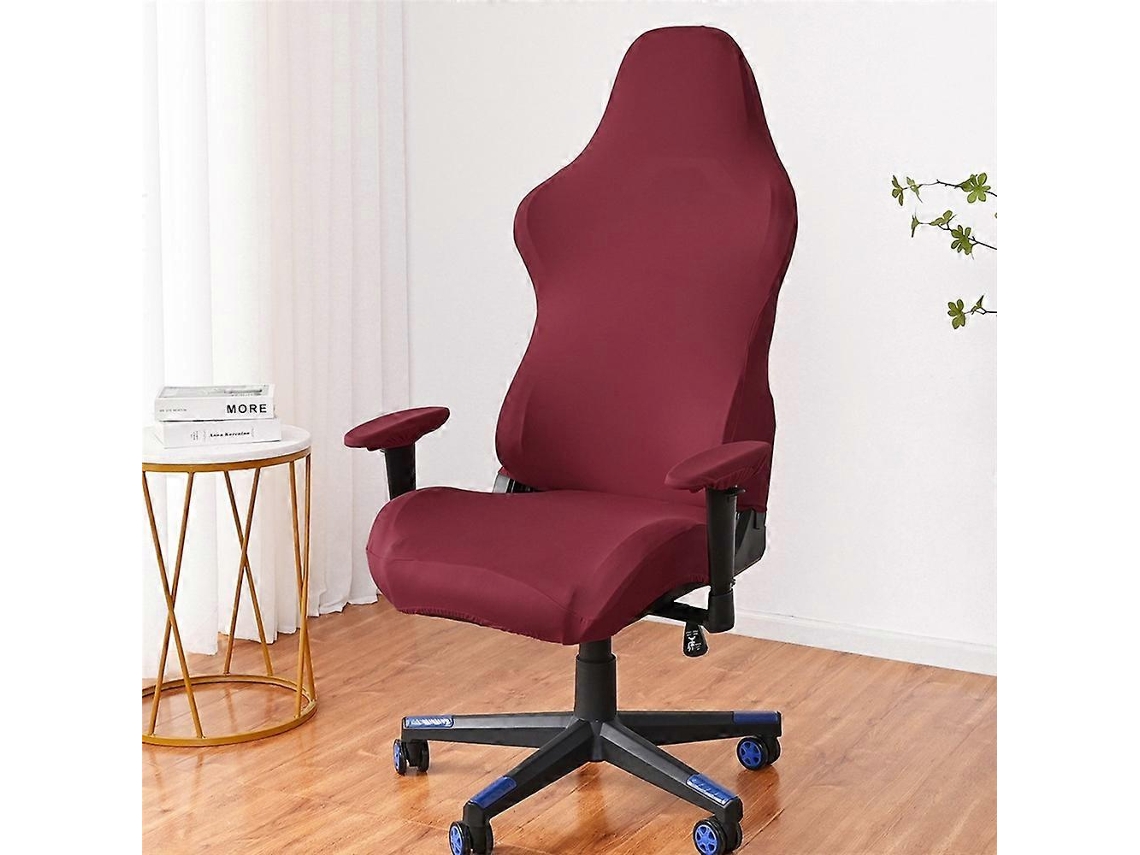 Capa Para Cadeira Gamer Vinho, Tecido Elástico, Ajuste Com Fivela, Proteção E Estilo