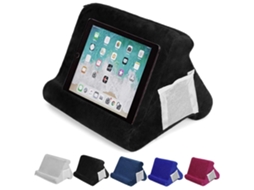 Suporte dobrável em formato de travesseiro para tablet, para leitura de livros ou como apoio para. Possui multiangular e Macio