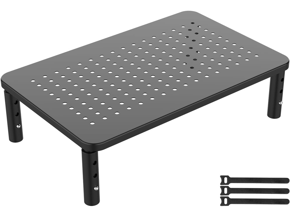 Lurelia Suporte Para Monitor Ajustável, Ergonómico, Antiderrapante, Com Ventilação, Em Aço, Em Preto