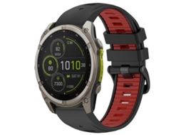 Bracelete para Garmin XIAOMOYU Silicone Fivela de Aço Liberação Rápida Duas Cores Preto e Vermelho (26mm)