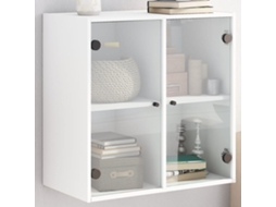 Vidaxl Armário De Parede C/ Portas De Vidro 68x37x68,5 Cm Branco