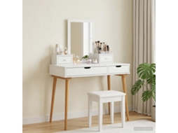 Vidaxl Conjunto De Mesa De Vestir Fauske 4 Unid. Branco