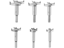 6 Brocas de Carburo para Madeira, Diâmetros 30/35/40/45/50/60mm, para Perfurar e Dar Forma em Carpintaria e Portas Esféricas