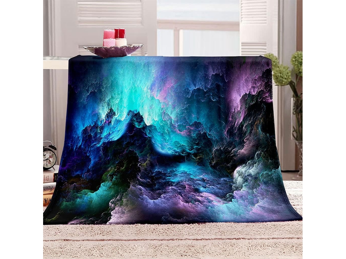 Manta Estampa Abstrata de Nuvens no Céu em Microfibra 150x200cm