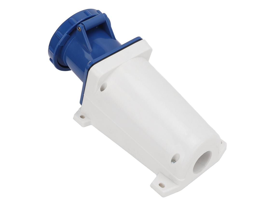 Tomada industrial aberta IP67 de 3 pinos, PP e latão, azul, à prova d'água, 220V-380V