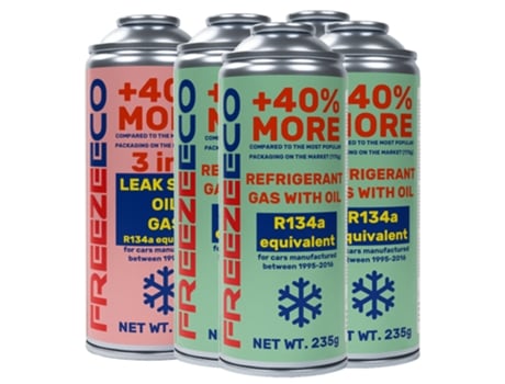 Kit De Substituição Freezeeco 4x R134a Refrigerante A/c 3 Em 1 Com Óleo E Vedante