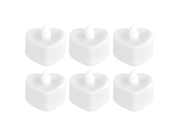 2026 6 Peças de Velas Led em Forma de Coração Sem Chama para Decoração de Mesa em Festivais, Casamentos e Festas