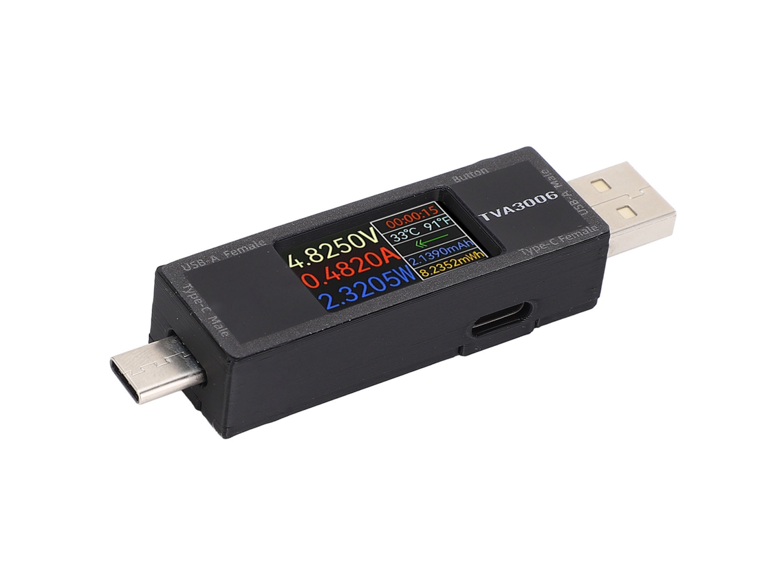 Testador De Energia Usb A E Type C Para Dispositivos Eletrônicos