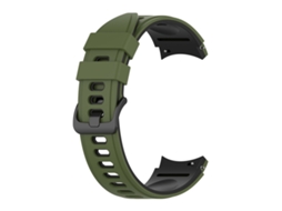 Bracelete Para Samsung Galaxy Watch 4 Classic (42mm/46mm) - Silicone Duas Cores - Exército Verde Preto