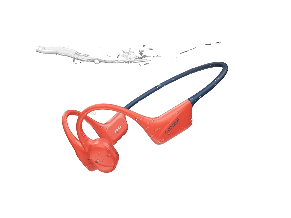 Fones De Ouvido De Condução Óssea, À Prova D'água, Conectividade Bluetooth, Vermelho