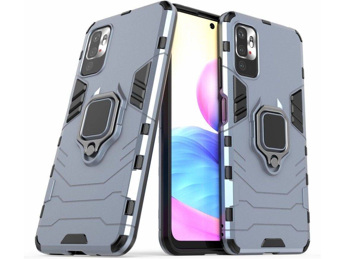 Capa + Película Xiaomi Redmi Note 10 5G HFS-HOUSE Kickstand Cinzento