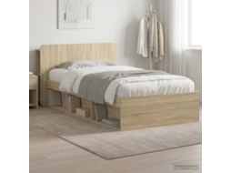 Vidaxl Estrutura De Cama Com Armazenamento Carvalho Sonoma 90 X 190 Cm