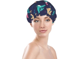 Touca De Banho Feminina, Reutilizável, Impermeável, Dupla Camada, Com Elástico, Ideal Para Cabelos Longos, Estampa De