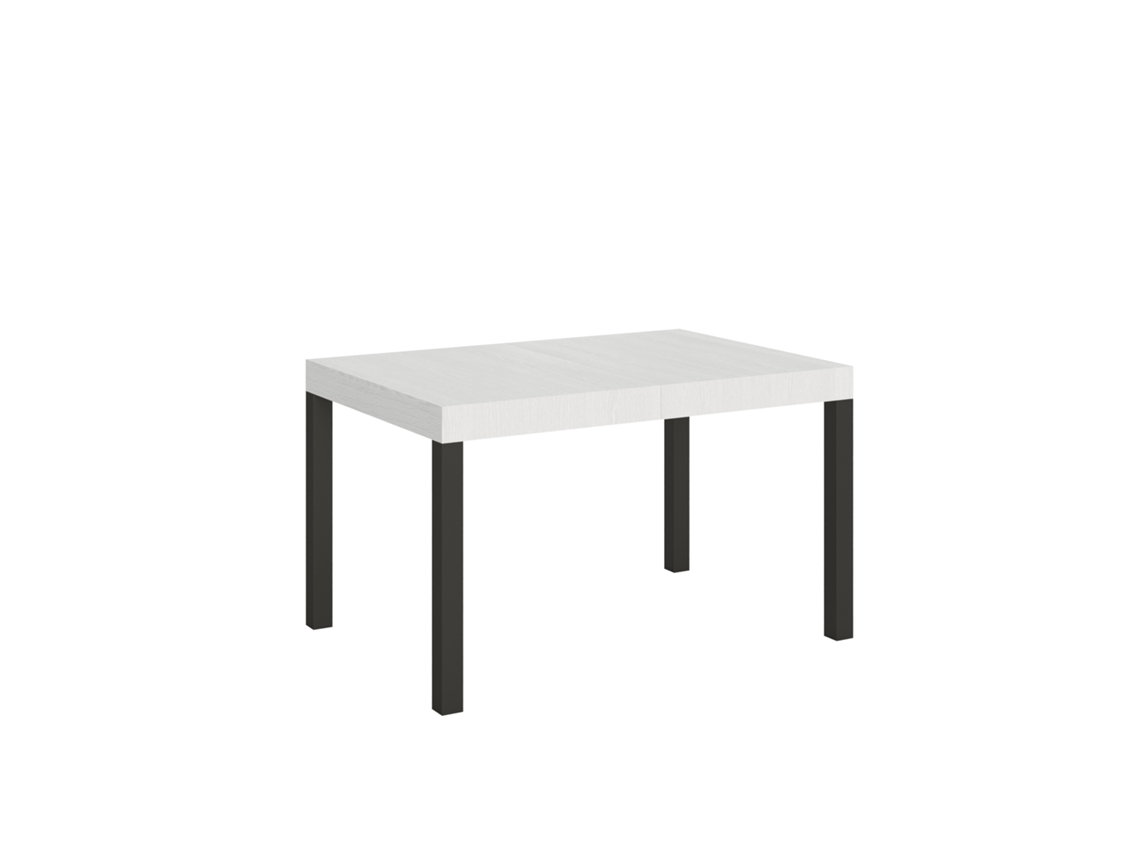Mesa de Jantar Extensível 90X120/224 Cm Everyday Cinza Branca Quadro Antracite