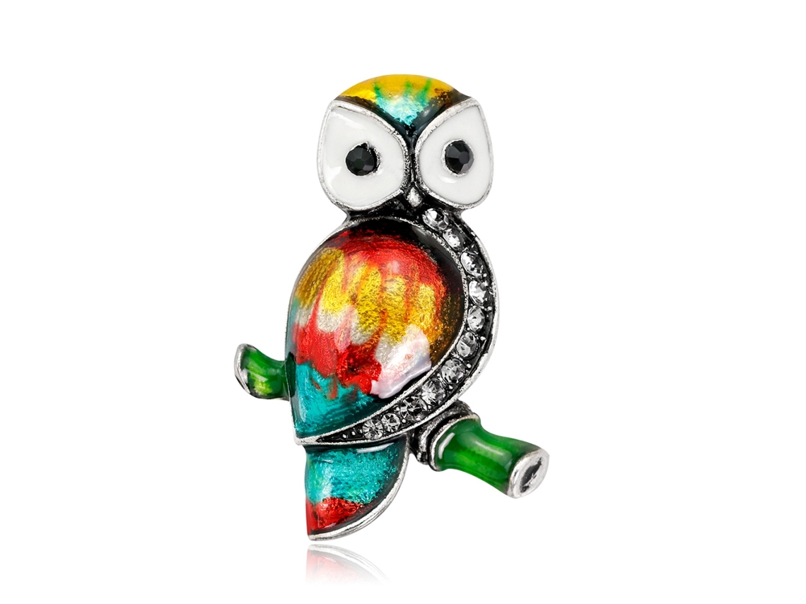 Broche Coruja Liga Com Strass Acessório Jóias Decorar Gravata