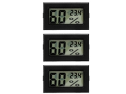 Conjunto De 3 Mini Termômetros E Higrômetros Com Display Digital Para Ambientes Internos