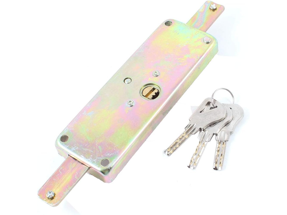 Fechadura de Porta de Garagem com Chave Vertical 3 Chaves Prateadas CHABERLU