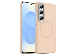 Capa Para Samsung Galaxy S25 Plus 5g Fina Circular Magsafe À Prova De Choque Dourada Em Policarbonato Ouro Deserto