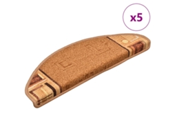 Vidaxl Tapetes De Escadas Adesivos 5 Pcs 65x21x4 Cm Bege