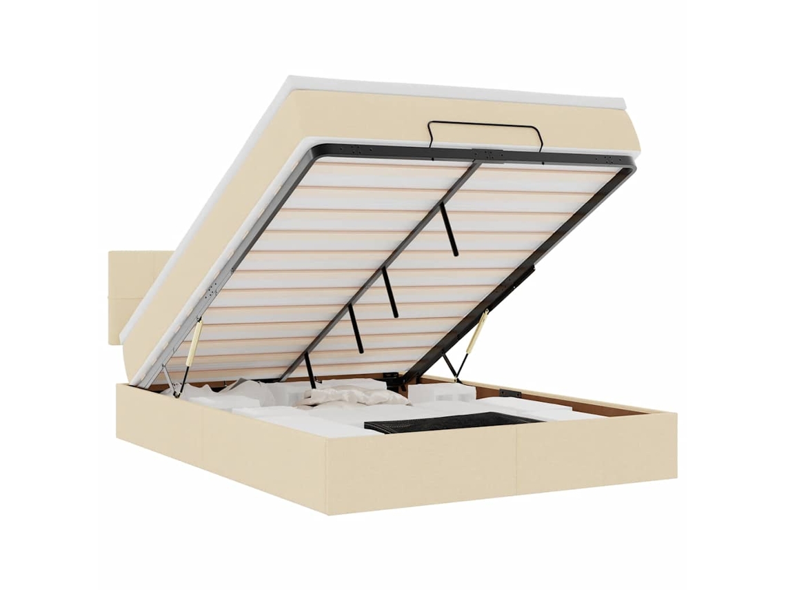 Ottoman Bed, Ottoman Beds Vidaxl Creme Tecido (140 X 190 Cm)